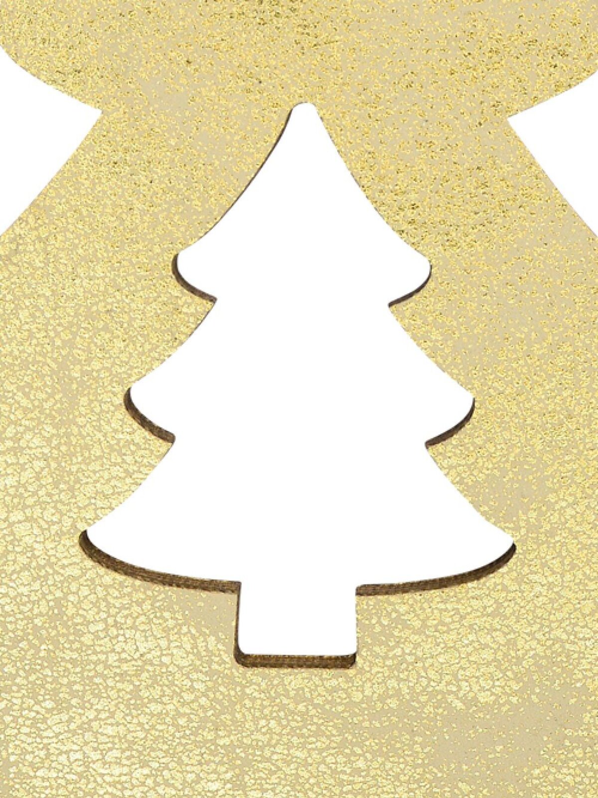 Gold Natural Wood 2D Christmas Tree Hanging Decoration - 12cm — image 3