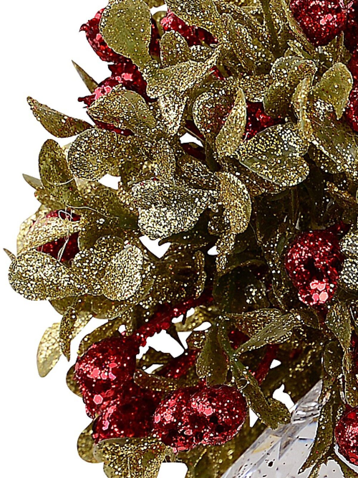 Hanging Decorative Mistletoe Cluster With Simulant Jewel Ornament - 12cm — image 2