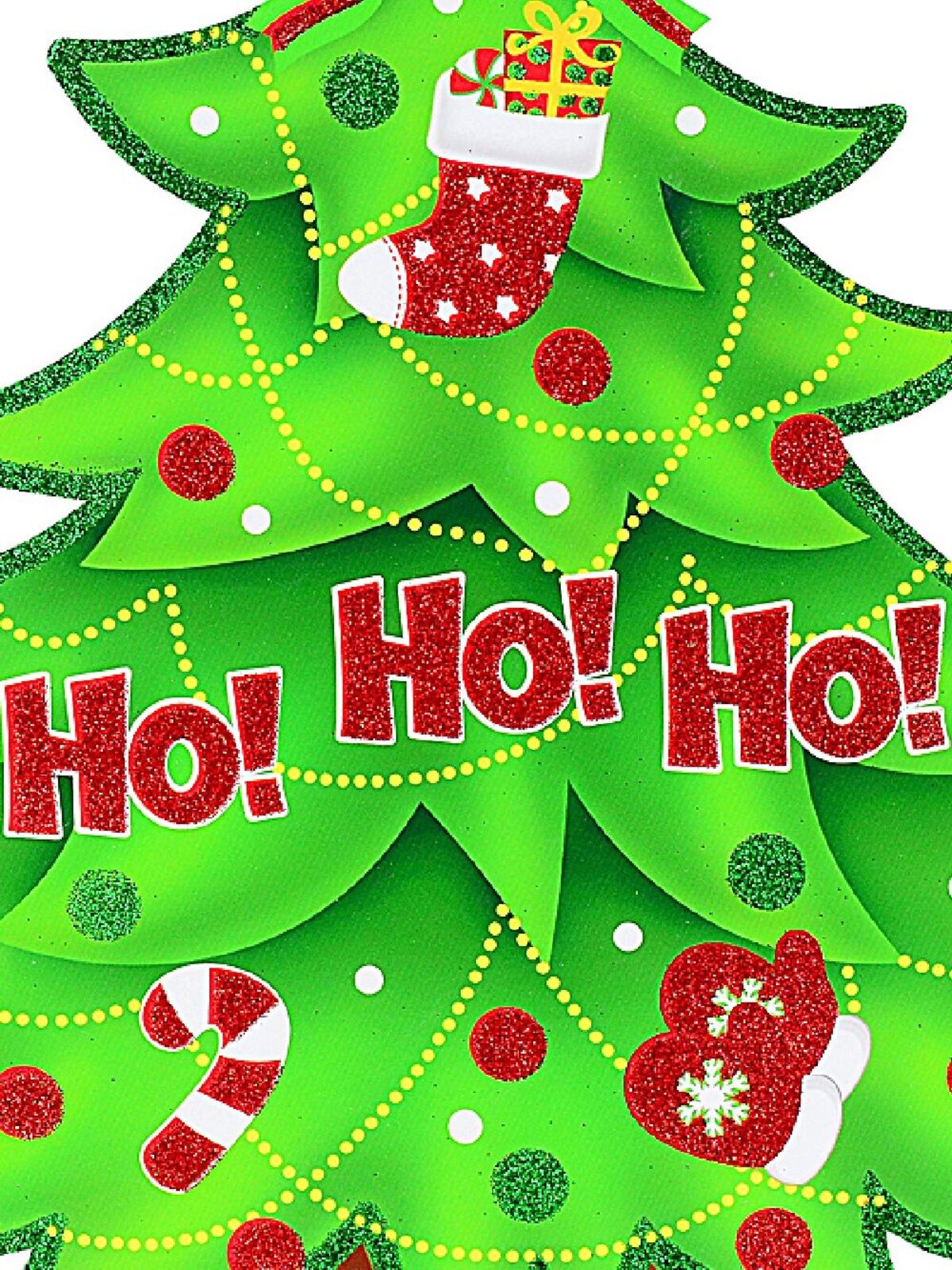 Ho Ho Ho Christmas Tree Glittered Freestanding Sign | 46cm — image 3
