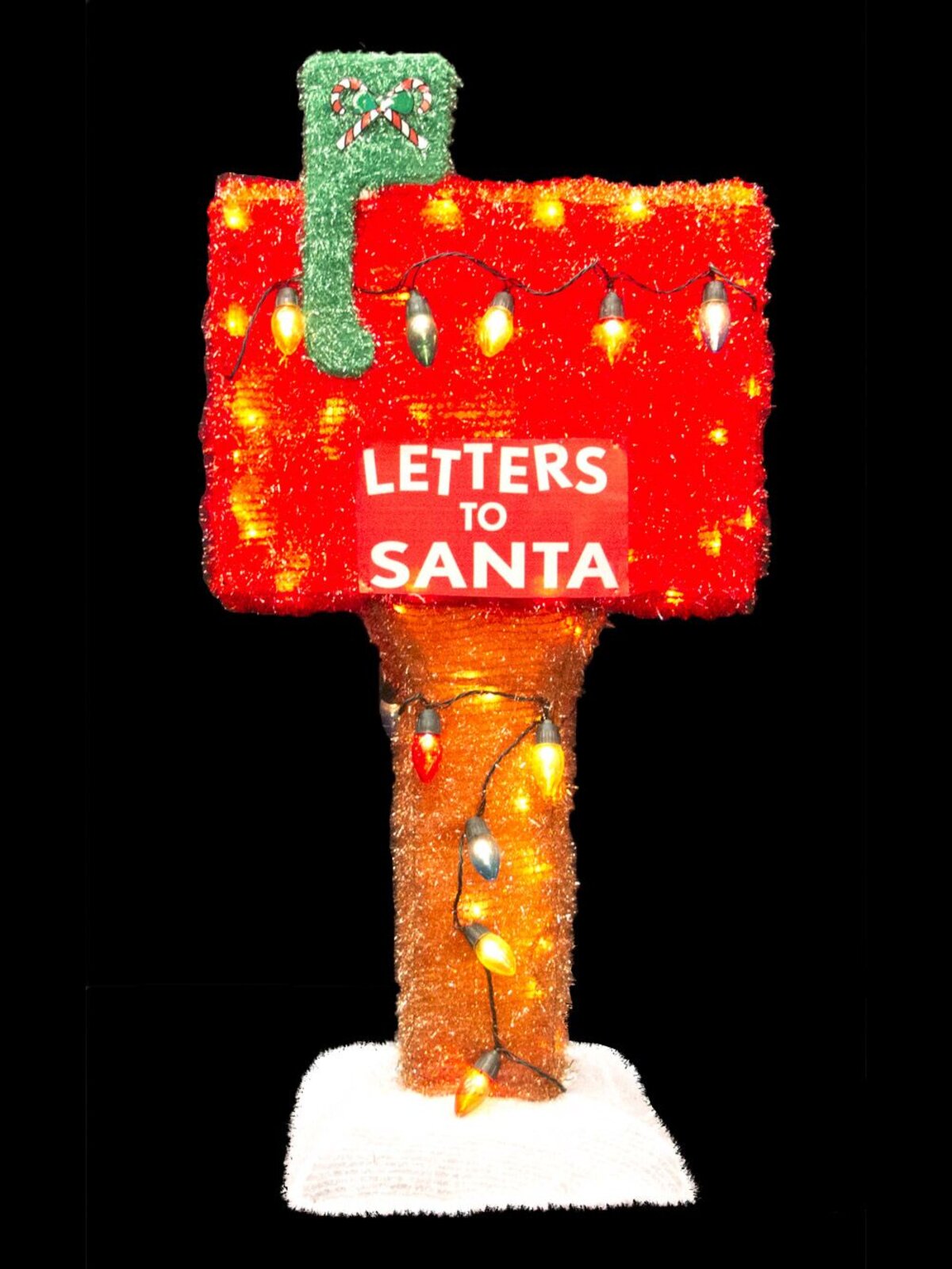 Incandescent Tinsel Fabric Letterbox Light Display - 83cm — image 2