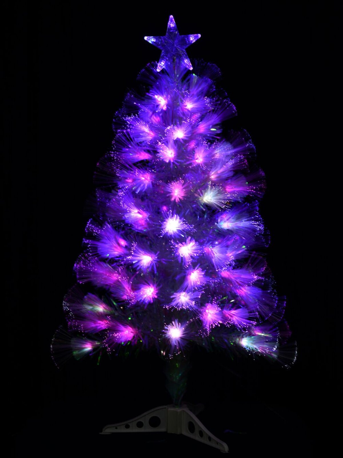 Iridescent Rainbow Effect & Multi Colour LED Fibre Optic Christmas Tree - 90cm