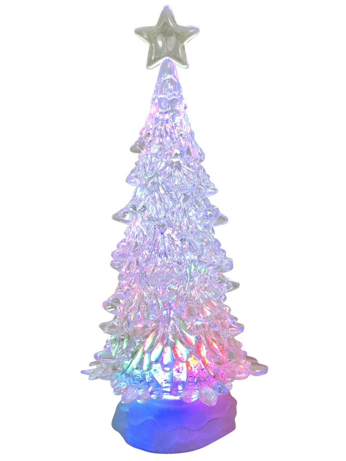 Large Clear LED Illuminated Tree Snow Globe Ornament - 30cm — image 2