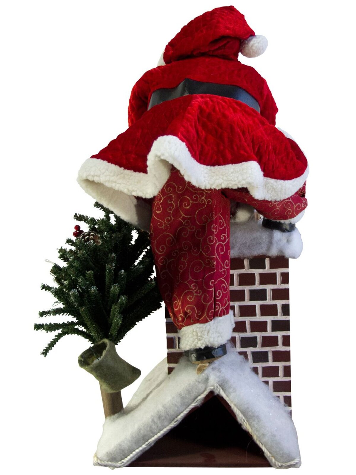 Large Decorative Santa Climbing In Chimney With Gifts & Tree - 84cm — image 6