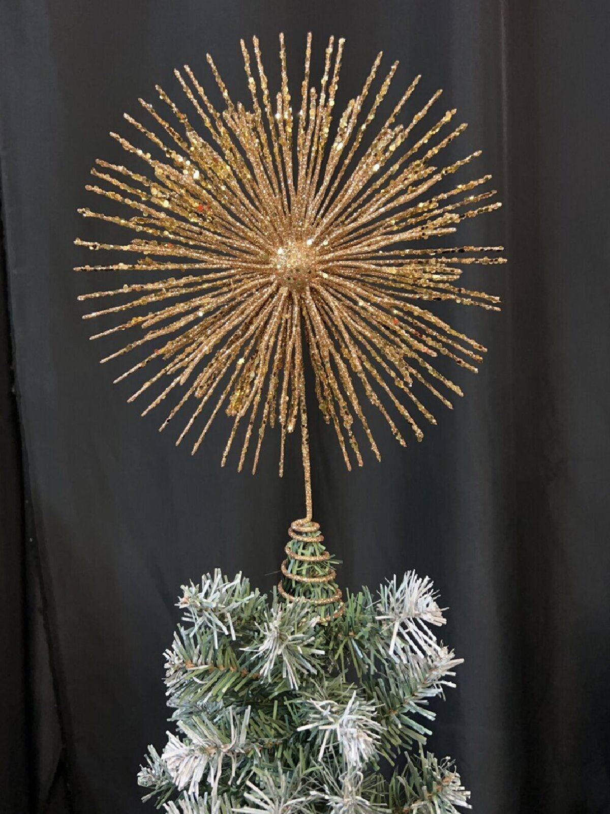 Large Gold Glitter Starburst Christmas Tree Topper | 38cm — image 2