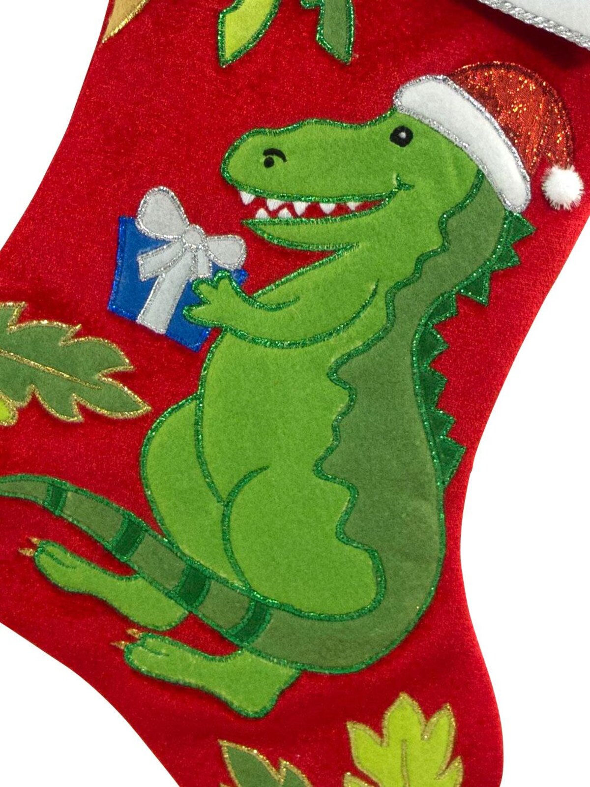 Merry Christmas Dinosaur Stocking - 48cm