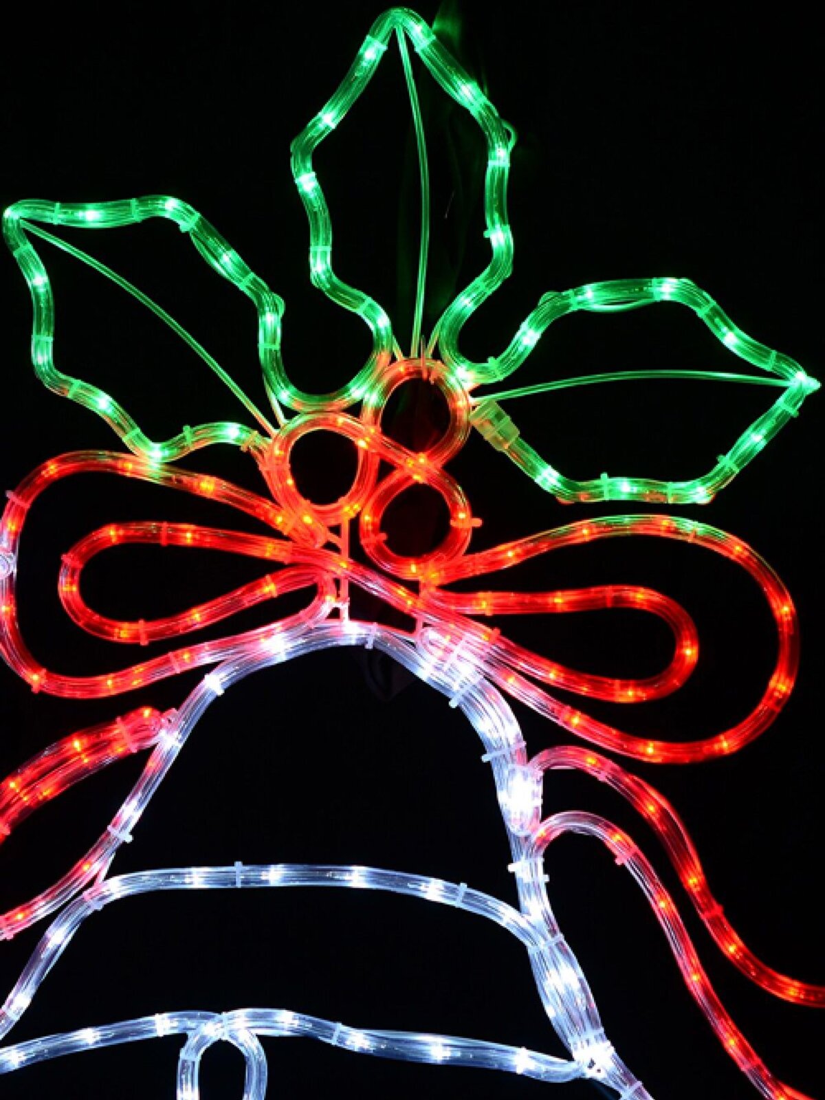 Multi Colour LED Christmas Bells & Mistletoe Rope Light Silhouette - 83cm — image 3