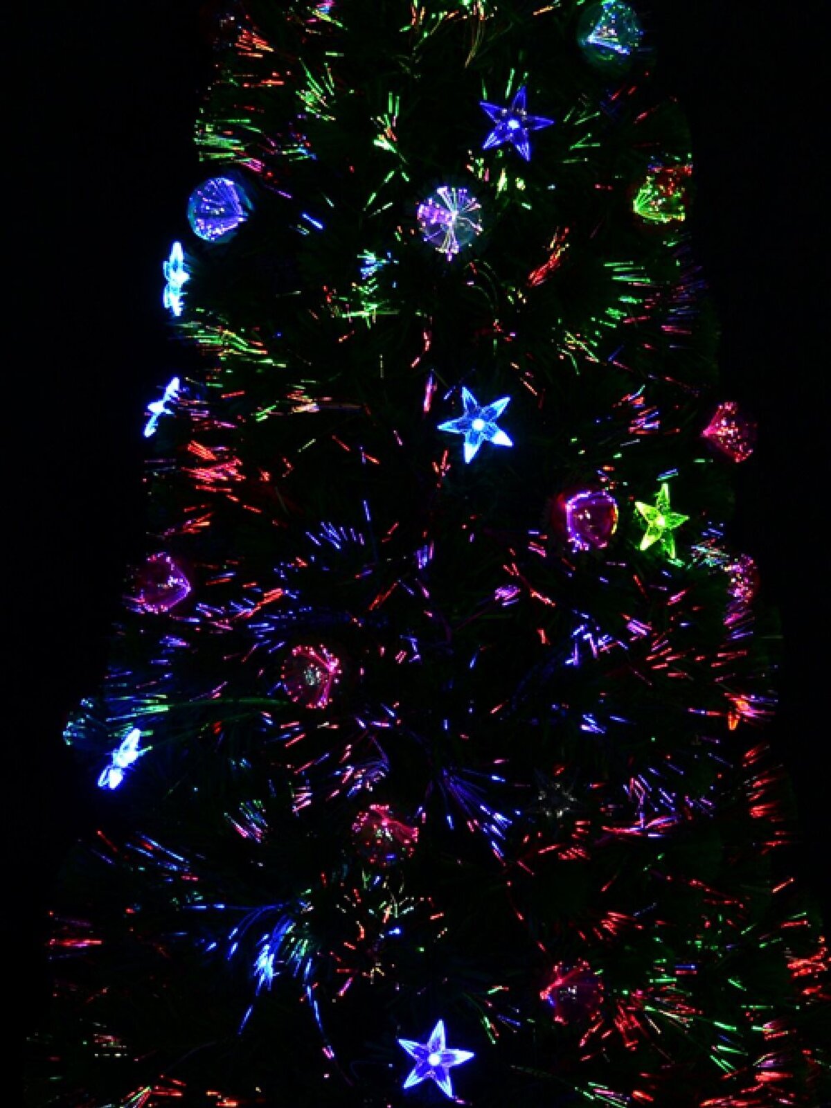 Multi Colour LED Star Decorations, Baubles & Fibre Optic Christmas Tree - 1.8m — image 4