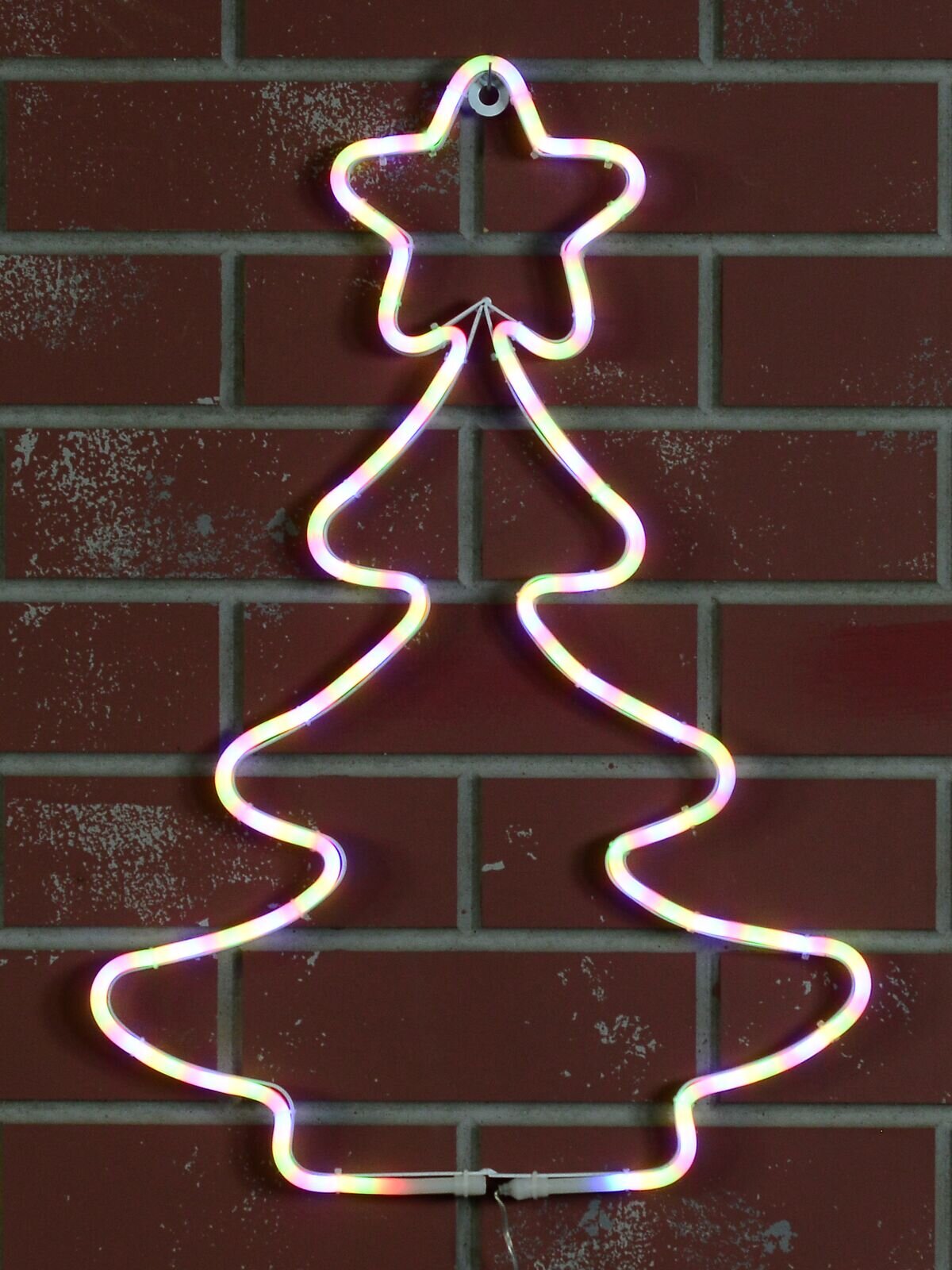 Multi Fluro Colour Christmas Tree Neon Christmas Light Silhouette - 58cm — image 2