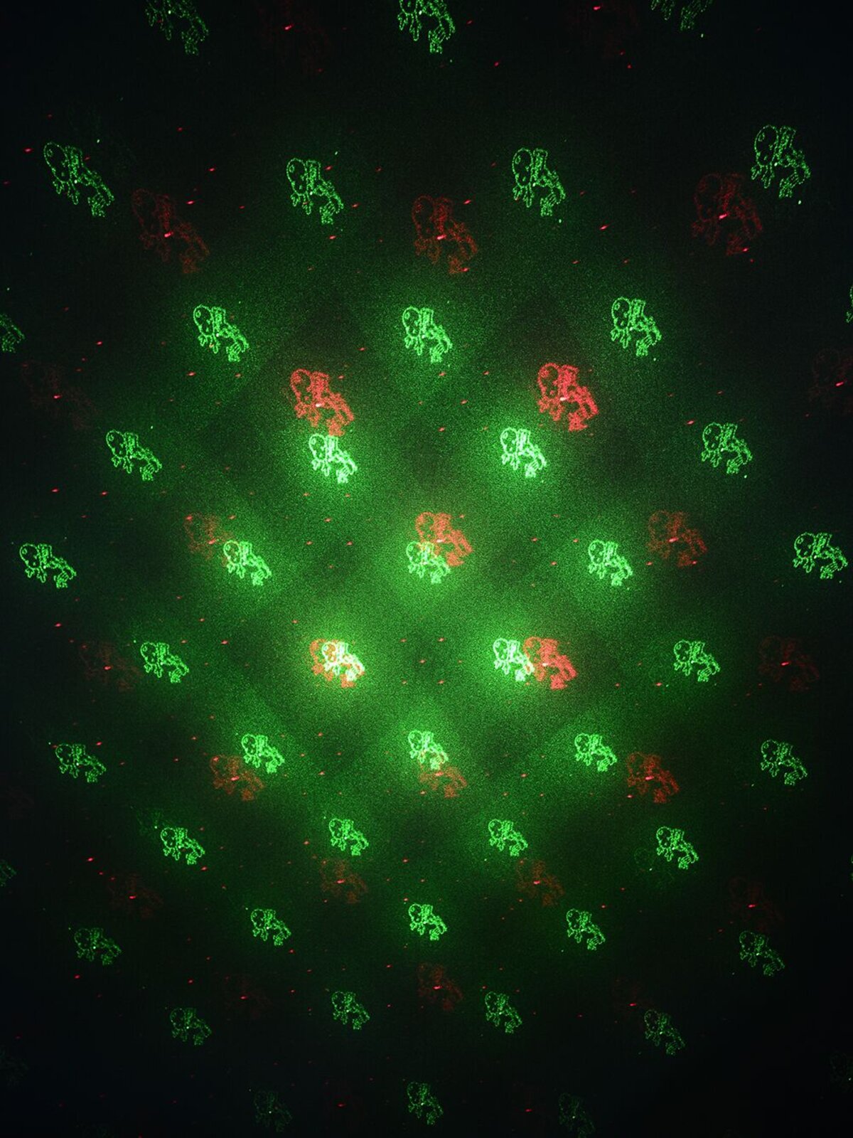 Multi Point Red & Green Christmas Pattern Garden Laser Light - 12m x 12m