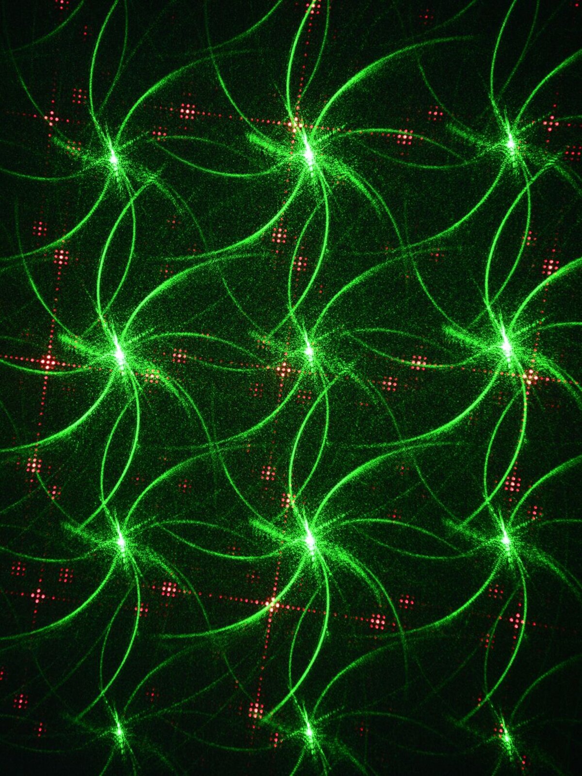 Multi Point Red & Green Flowers & Dots Pattern Garden Laser Light - 12m x 12m