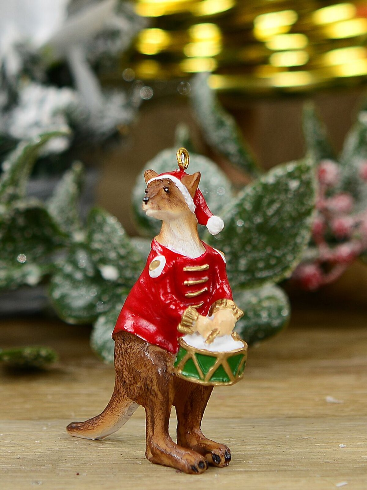 Native Red Kangaroo Drummer Soldier Whimsical Essential Ornament | 75mm — image 2