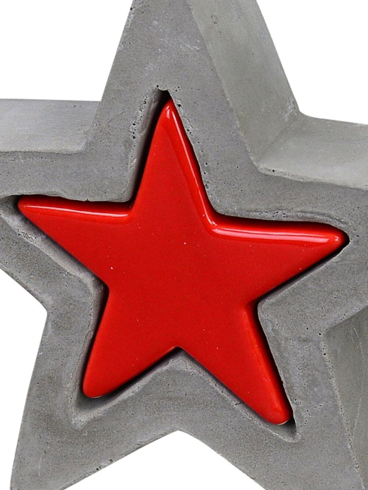 Nested Christmas Star Concrete Look & Ceramic Christmas Ornament - 13cm — image 4