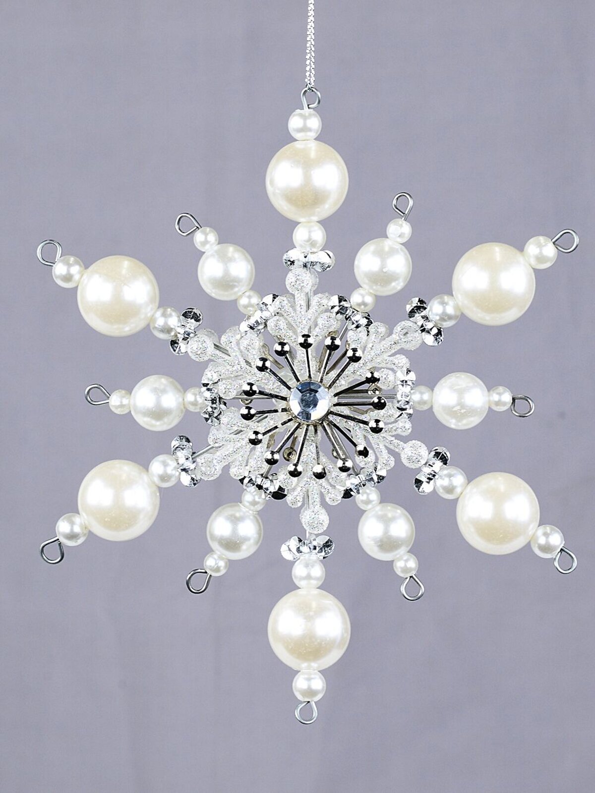 Pearl Filigree Star Snowflake Whimsical Essential Ornament | 15cm — image 3