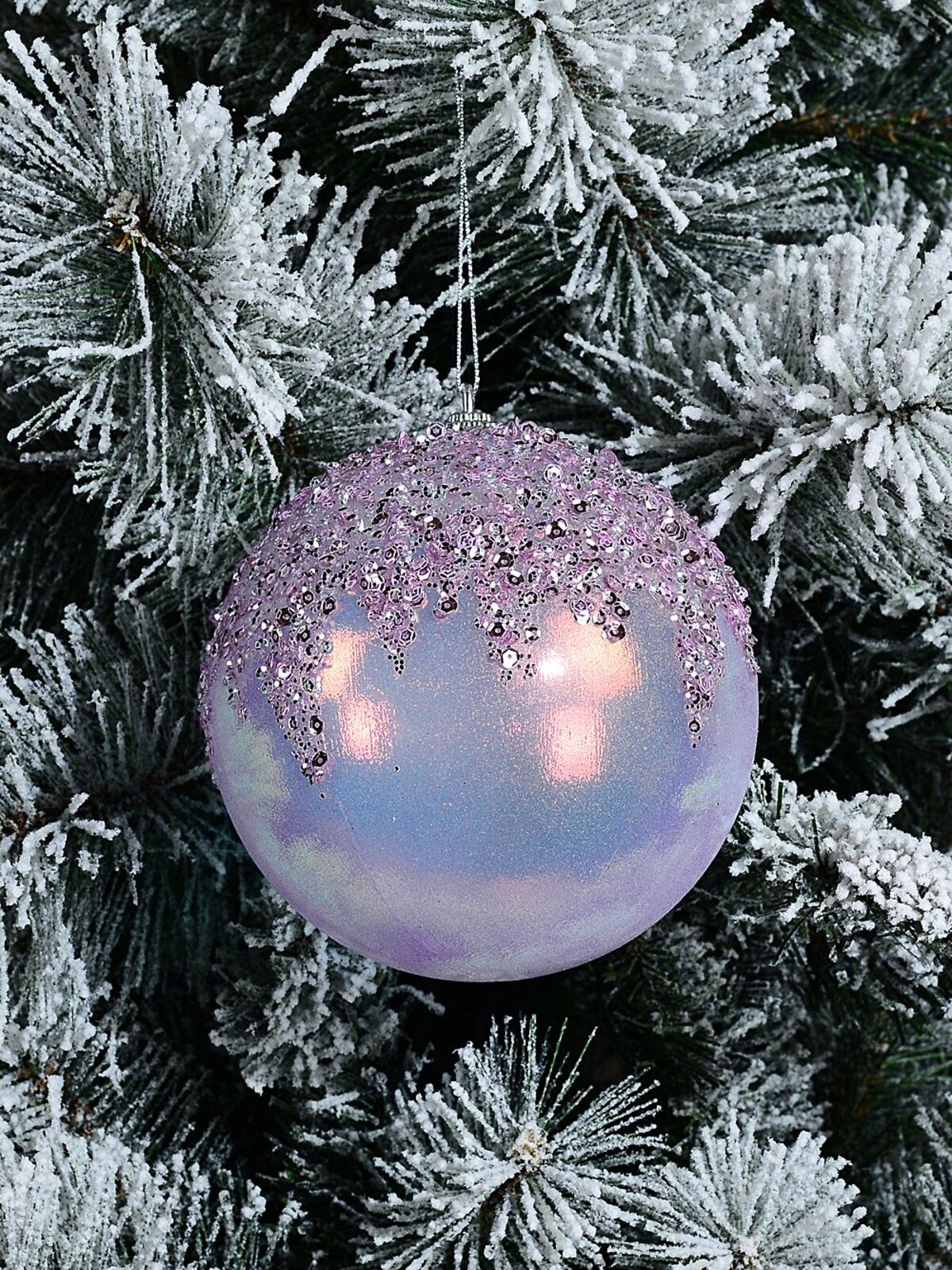 Pink Lustrous Signature Sequin Icicle Bauble | 12cm — image 2