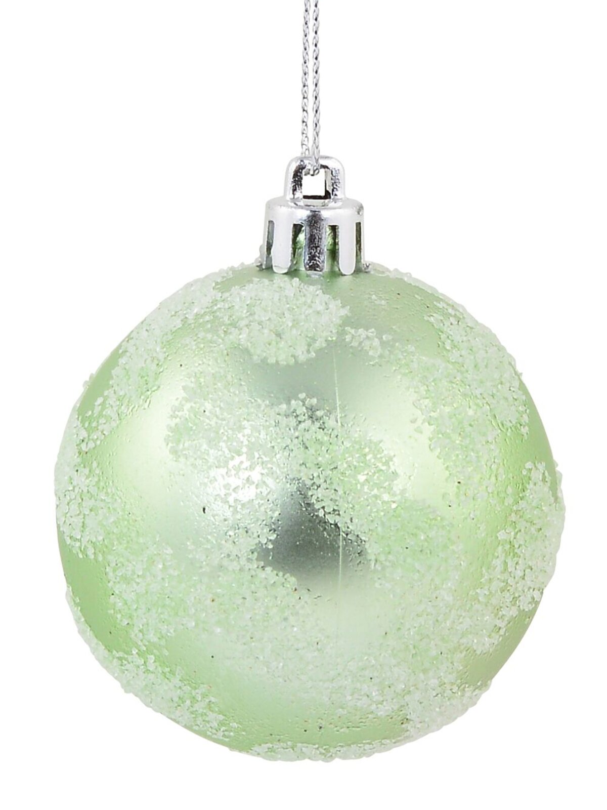 Pink & Mint Green Matte Frost Glitter Christmas Baubles - 12 x 60mm — image 2