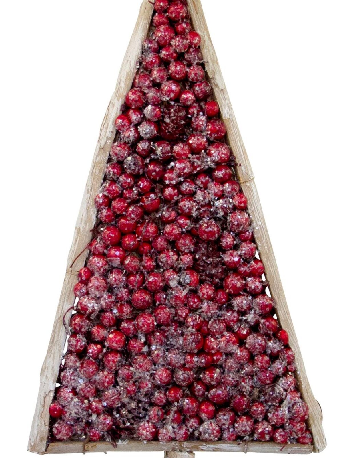 Red Berry Filled Wooden Framed Tree Ornament - 46cm — image 2