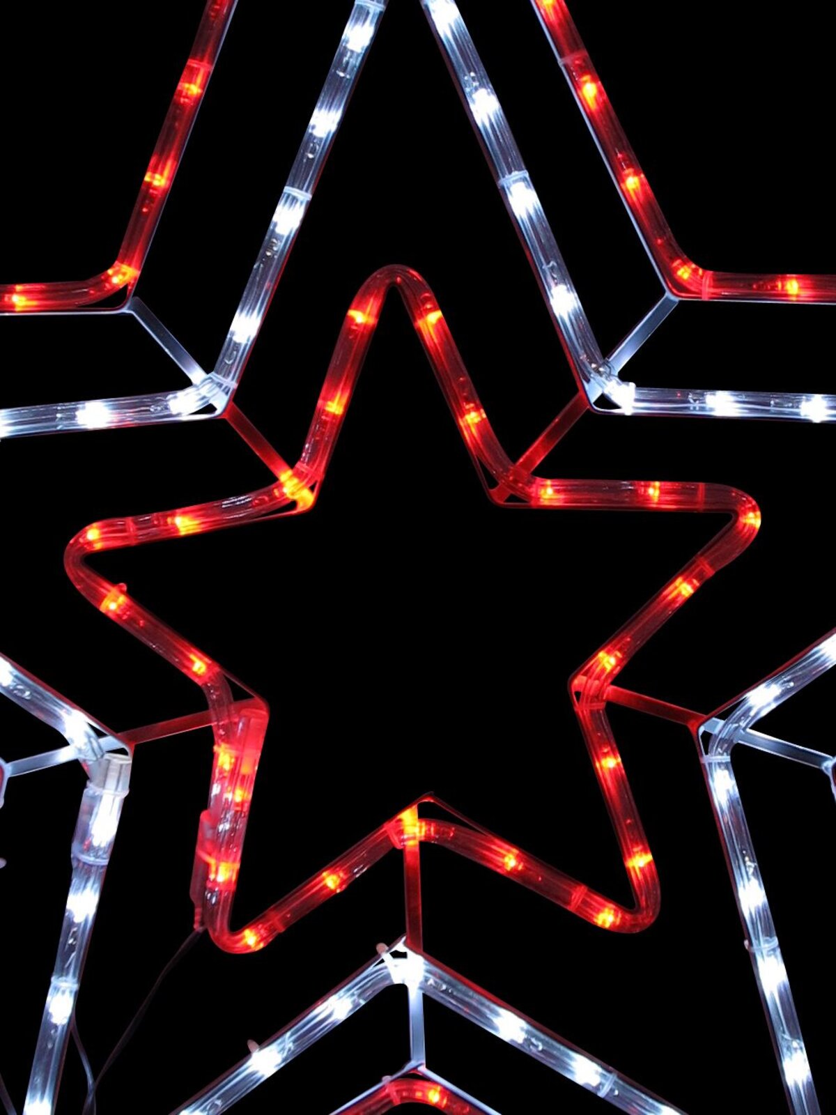 Red & Cool White Triple Christmas Star LED Rope Light Silhouette - 80cm — image 4