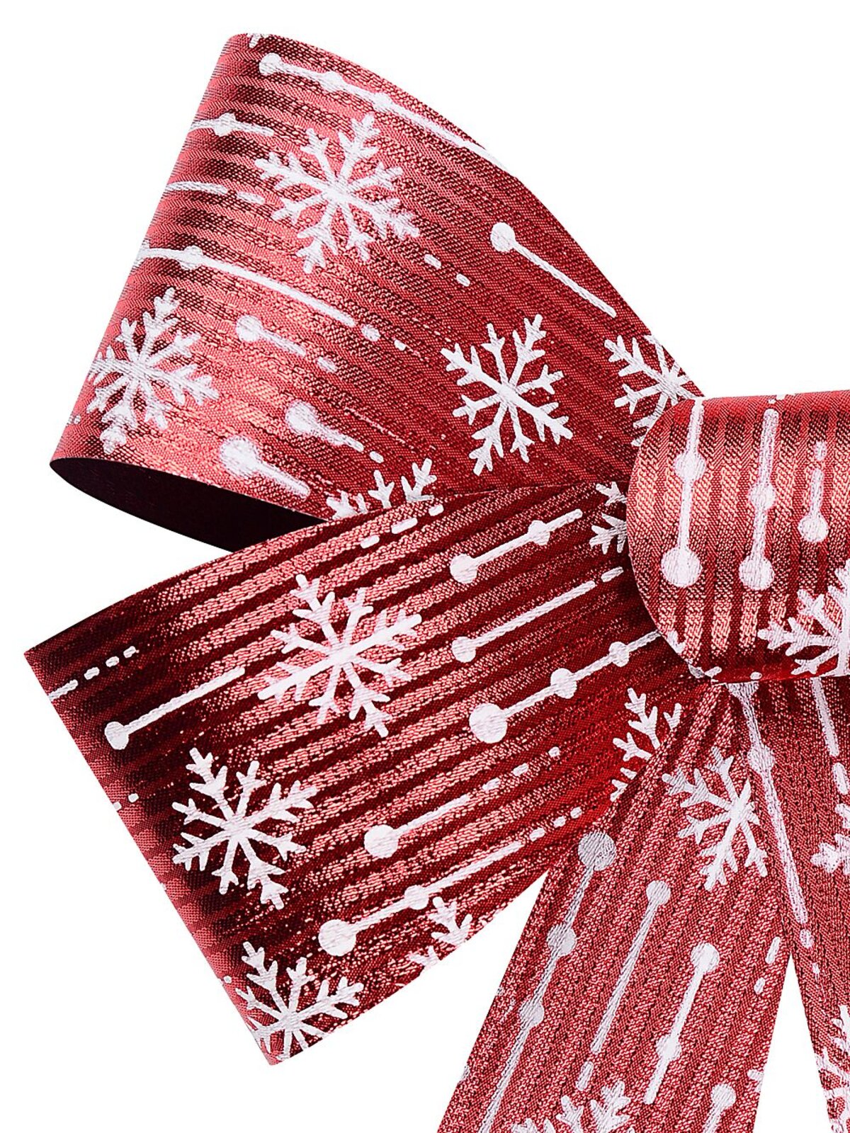 Red Glitter Stripe & Snow White Whimsical Monumental Bow | 45cm — image 3