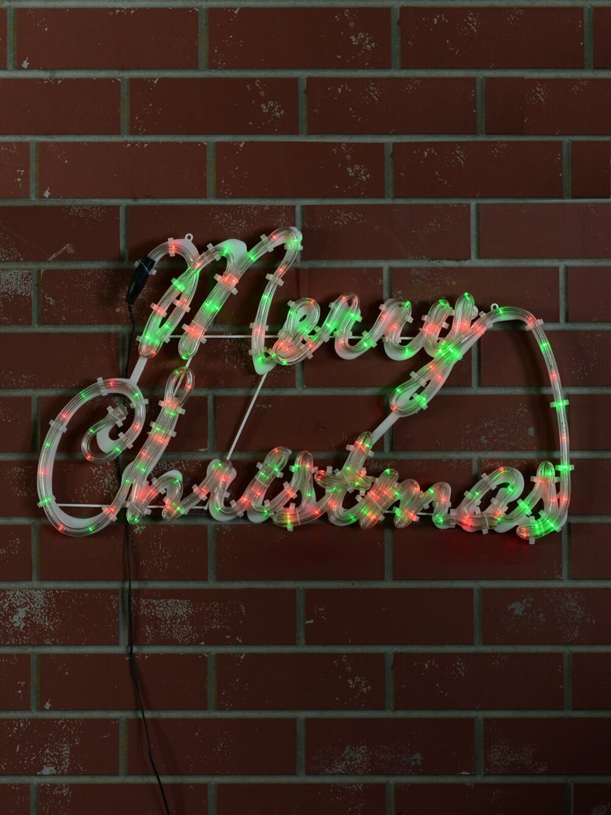 Red & Green Cursive Merry Christmas LED Rope Light Silhouette - 72cm — image 4