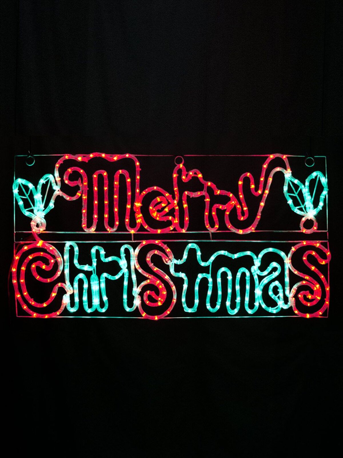 Red & Green Merry Christmas Rope Light Silhouette - 52cm — image 3