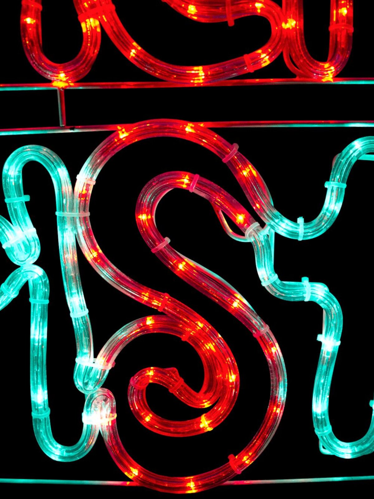 Red & Green Merry Christmas Rope Light Silhouette - 52cm — image 5