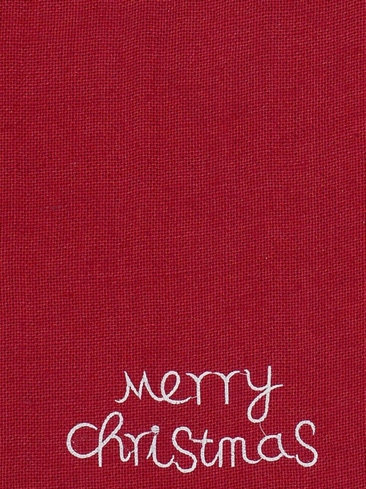 Red Hessian Christmas Table Runner With Nude Fabric Border & Tassel - 1.4m — image 4