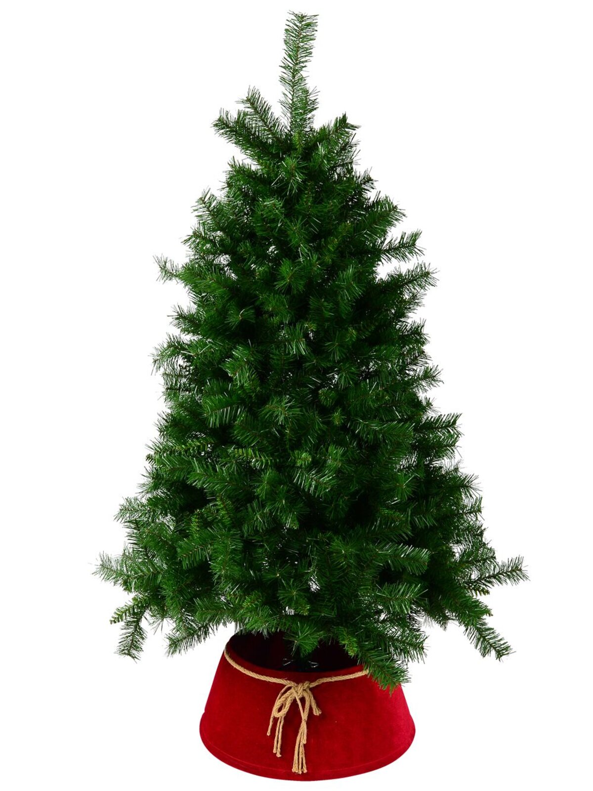 Red Velvet Christmas Tree Collar With Rope Bow Decoration - 58cm — image 4