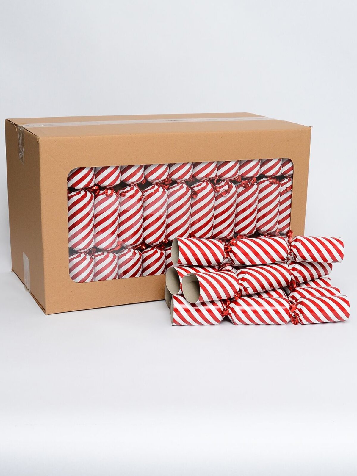 Red & White Candy Cane Stripe Christmas Cracker Bon Bons - 50 x 30cm — image 2