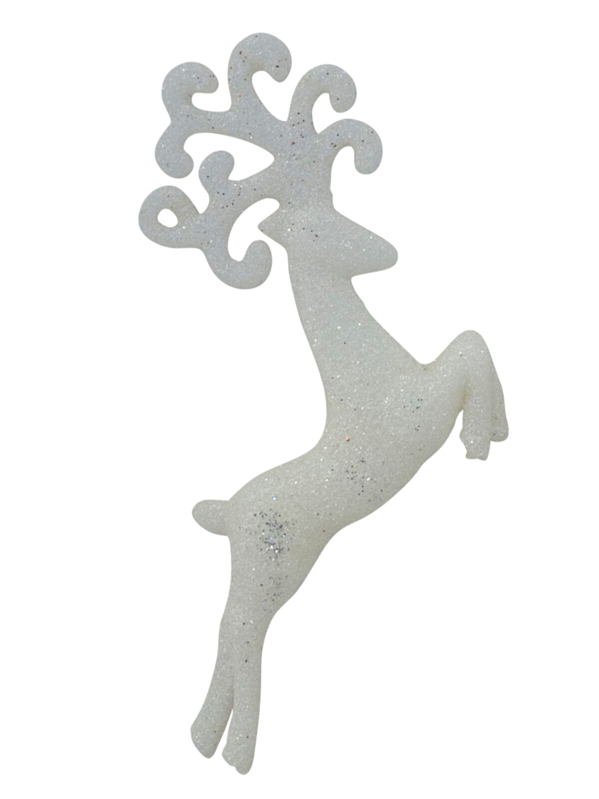Red, White & Silver Glittered Deer Decorations - 4 x 10cm