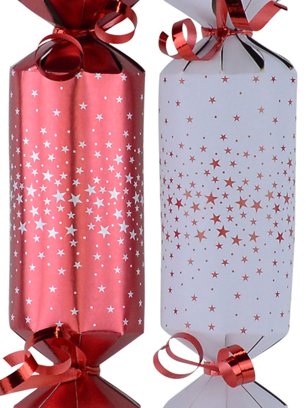 Red & White Stars Design Pattern Christmas Cracker Bon Bons - 12 x 30cm — image 2