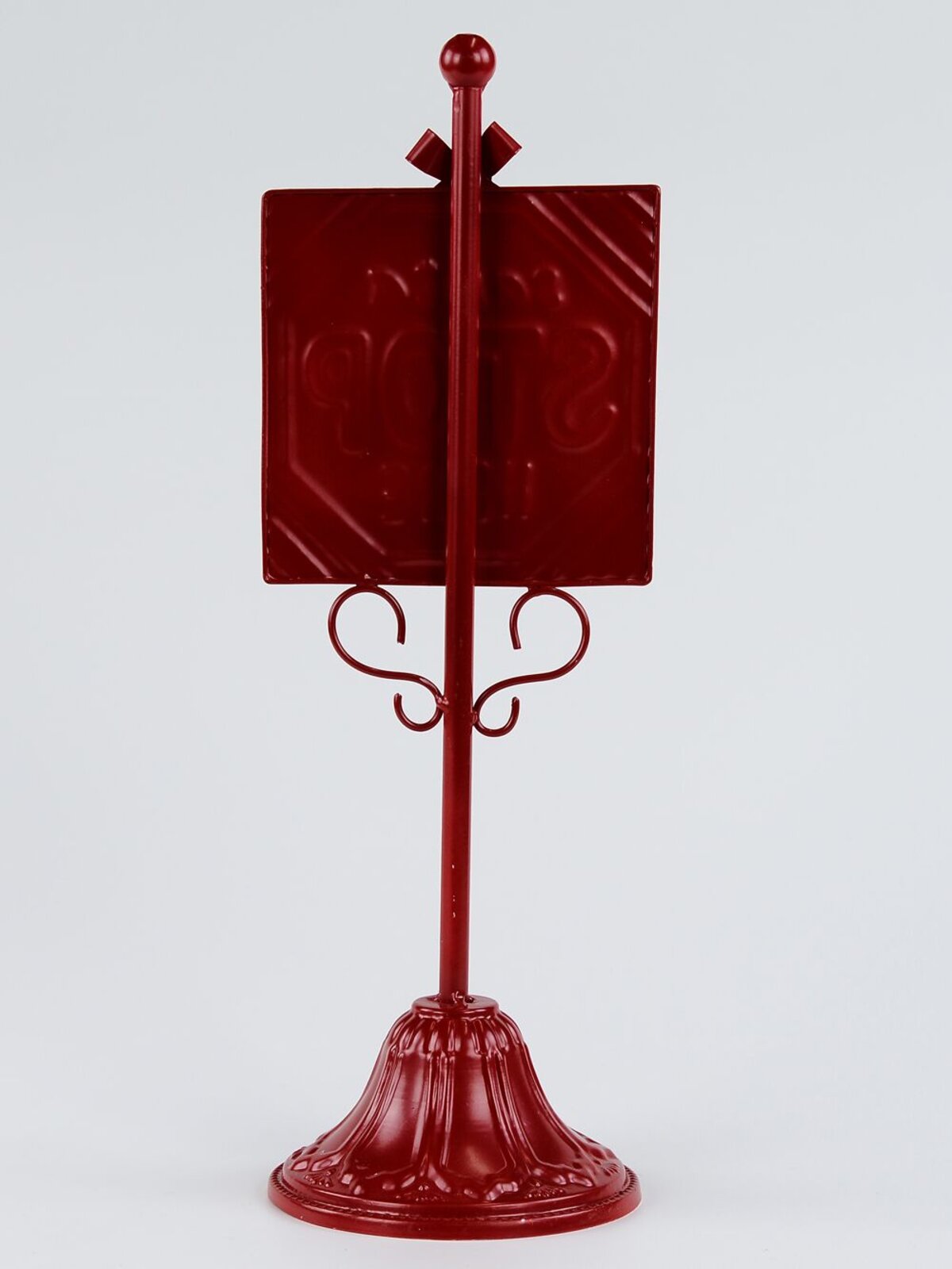 Red & White Tin Santa Stop Here Tabletop Christmas Sign - 41cm — image 3
