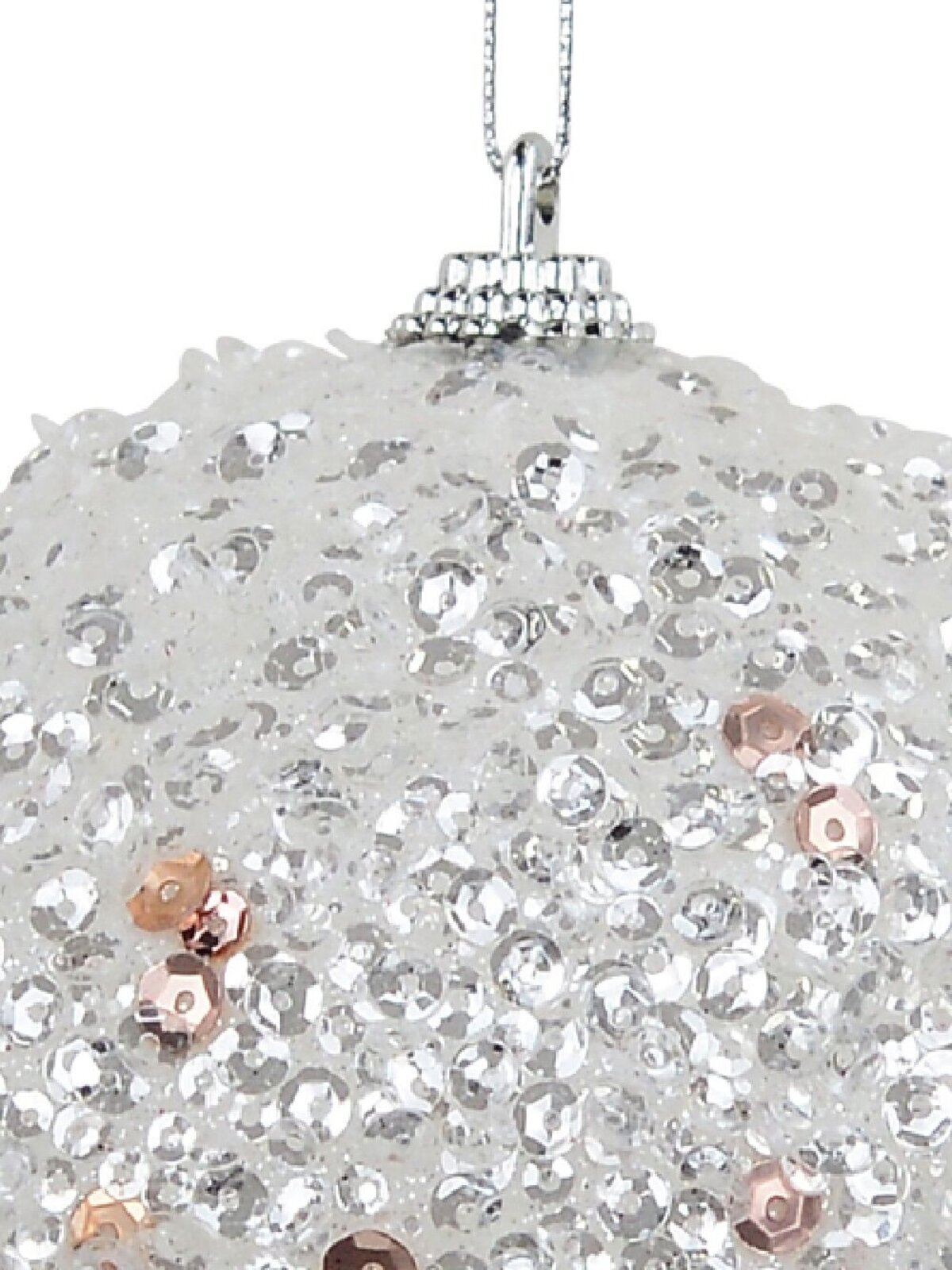 Rose Gold & Silver Lustrous Signature Sequin Bauble | 10cm — image 3
