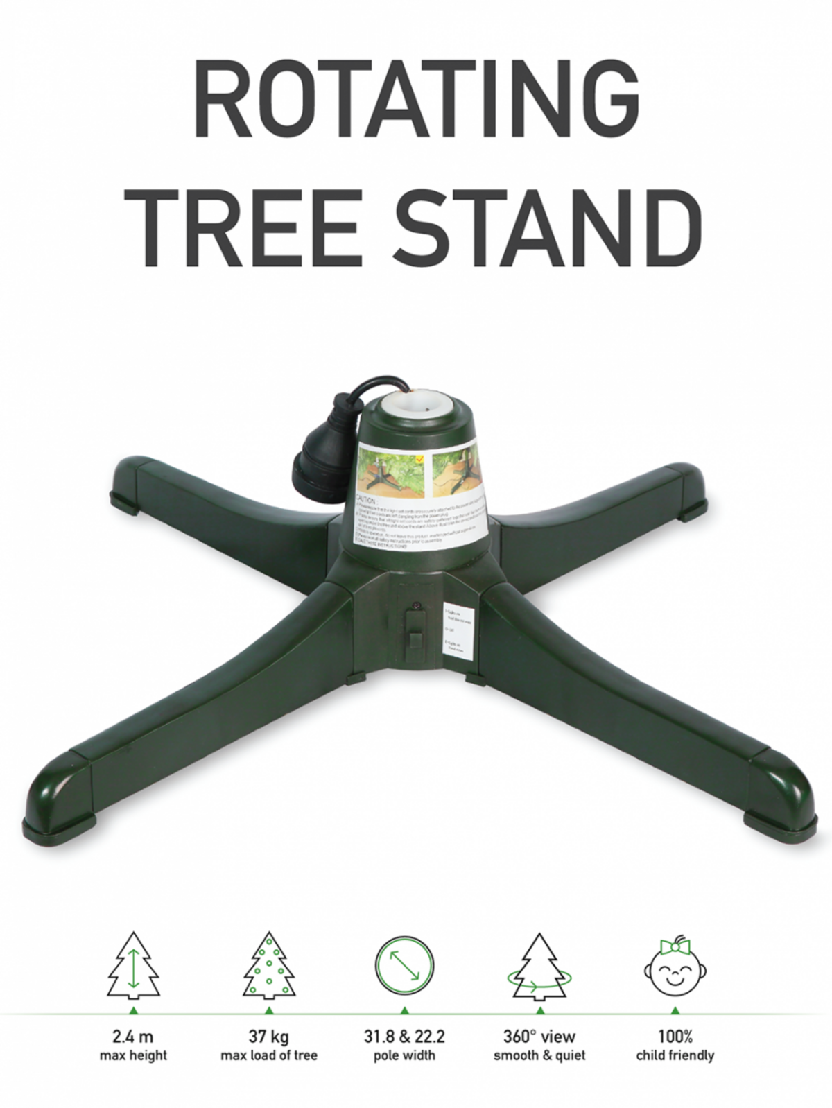 Rotating Artificial Christmas Tree Stand - Suit 22.2mm Or 31.8mm Trunk — image 2