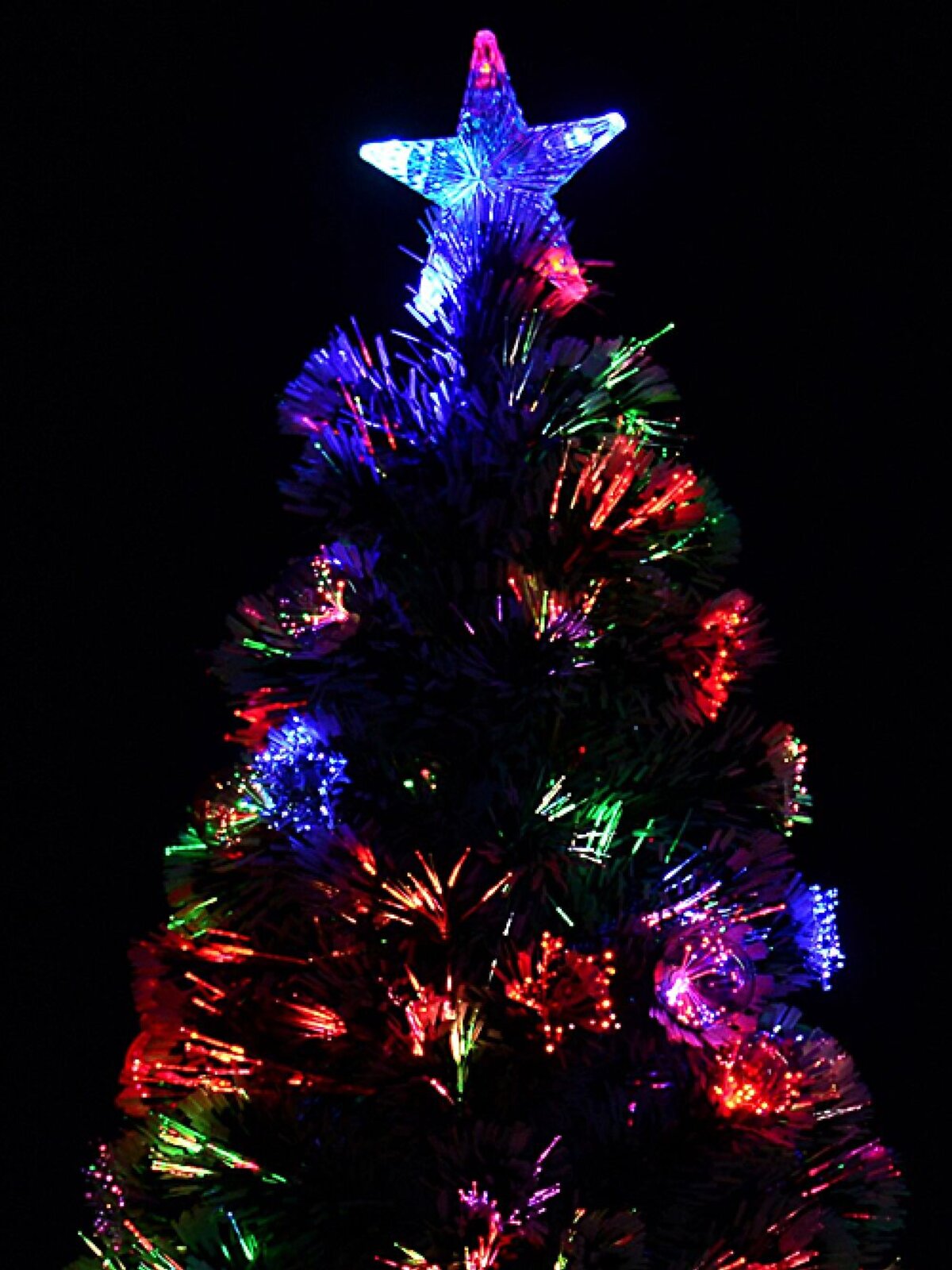 Rotating Fibre Optic Christmas Tree With Baubles, Stars & 230 White Tips - 1.8m — image 4