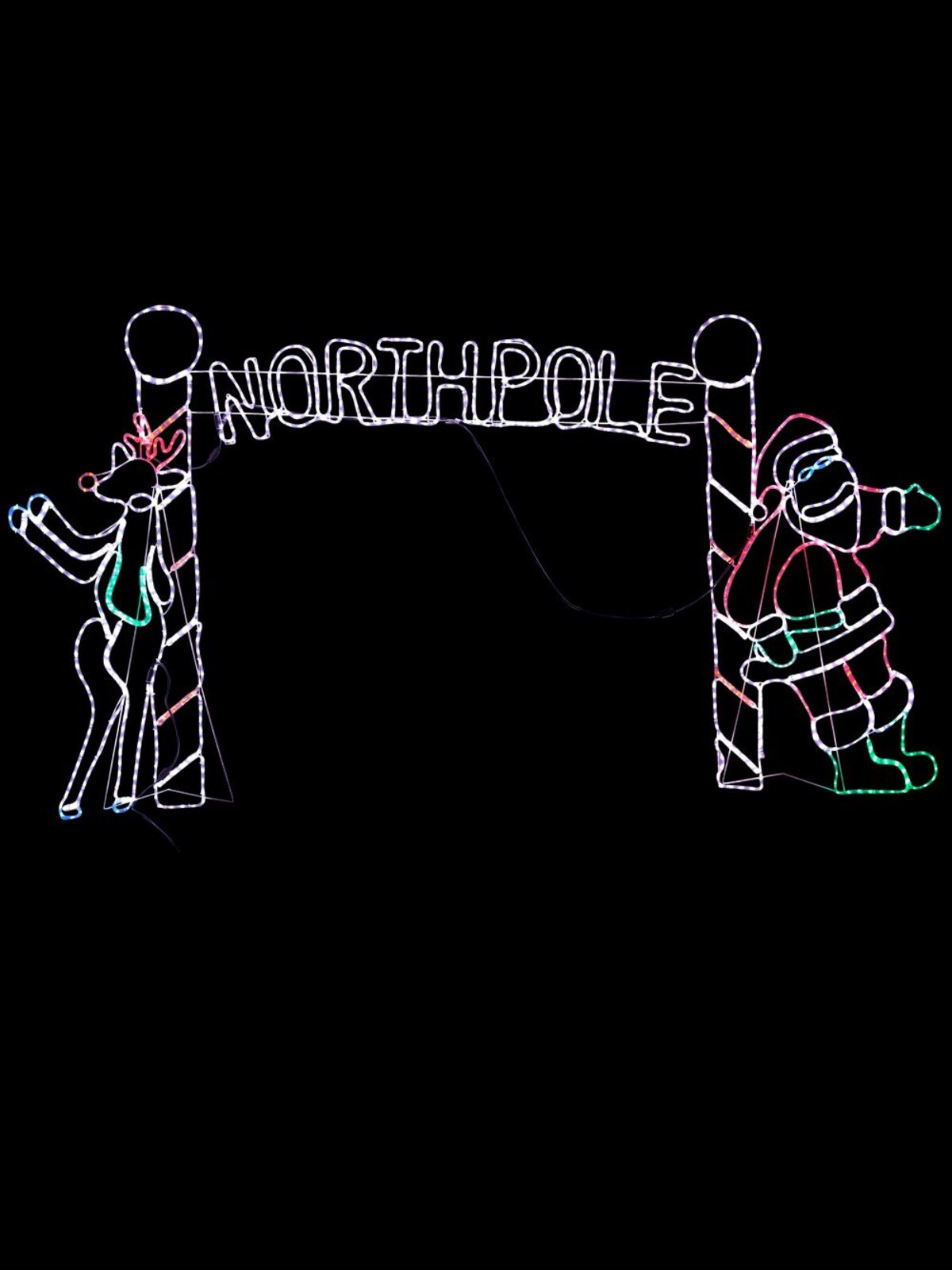 Santa & Deer North Pole Archway LED Rope Light Silhouette - 2.3m — image 2
