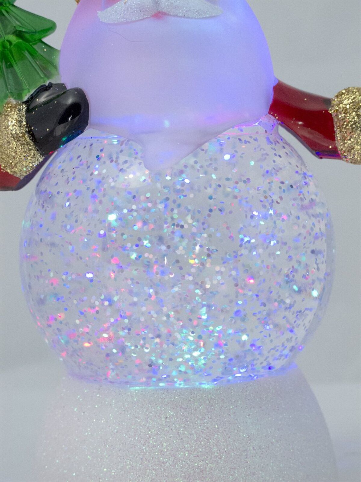 Santa Holding Tree Illuminated Snow Globe Ornament - 22cm — image 7
