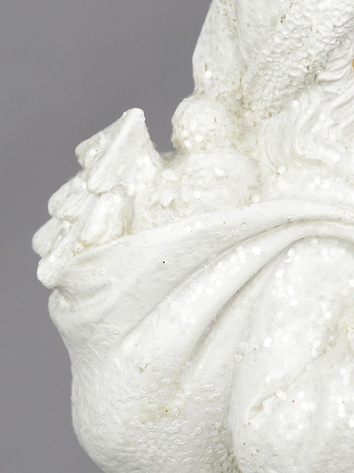 Santa In Winter White Suit With Child Standing Christmas Ornament - 23cm