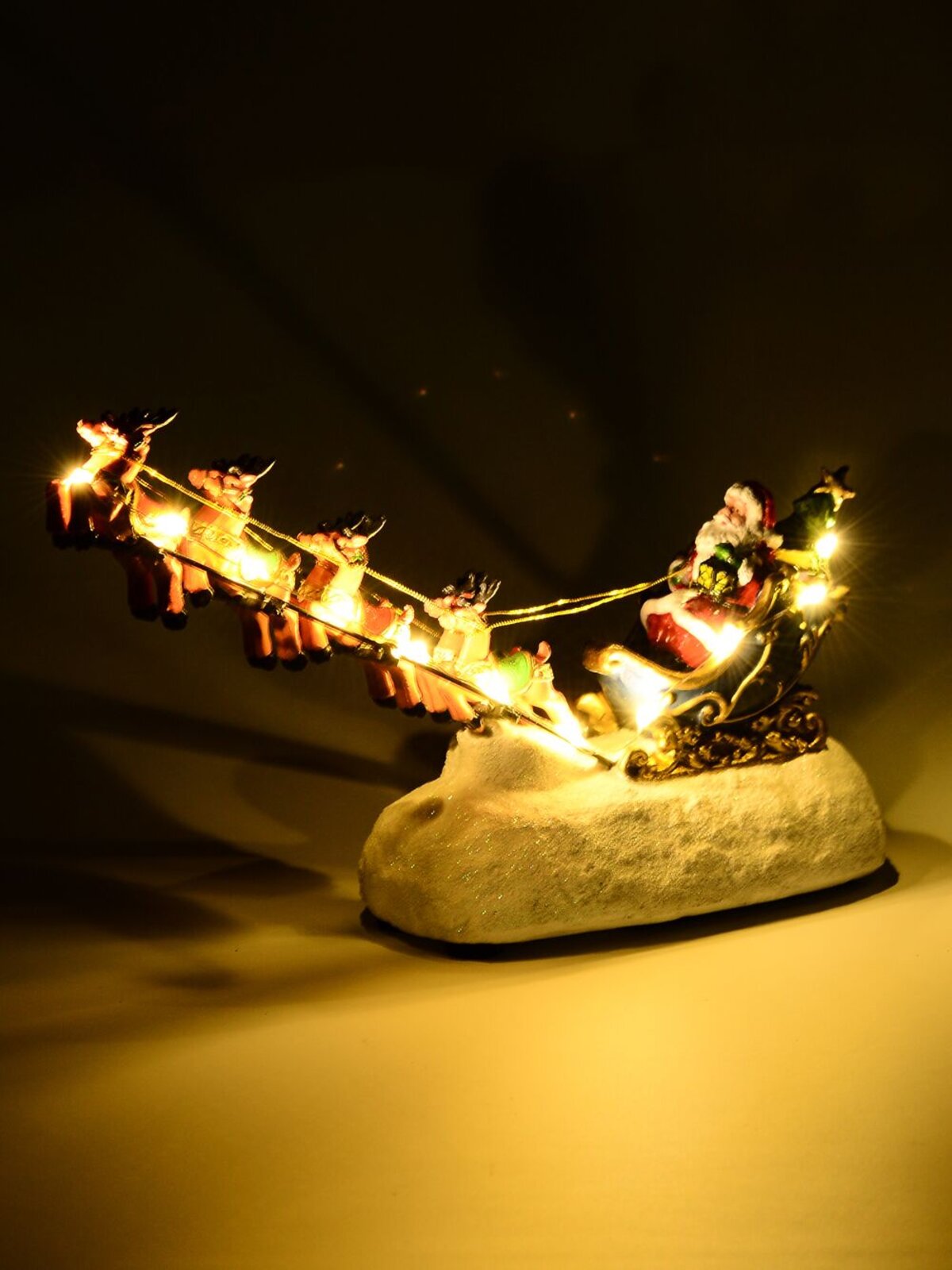 Santa, Sleigh & Reindeers With LEDs Battery Christmas Village Scene - 26cm — image 3