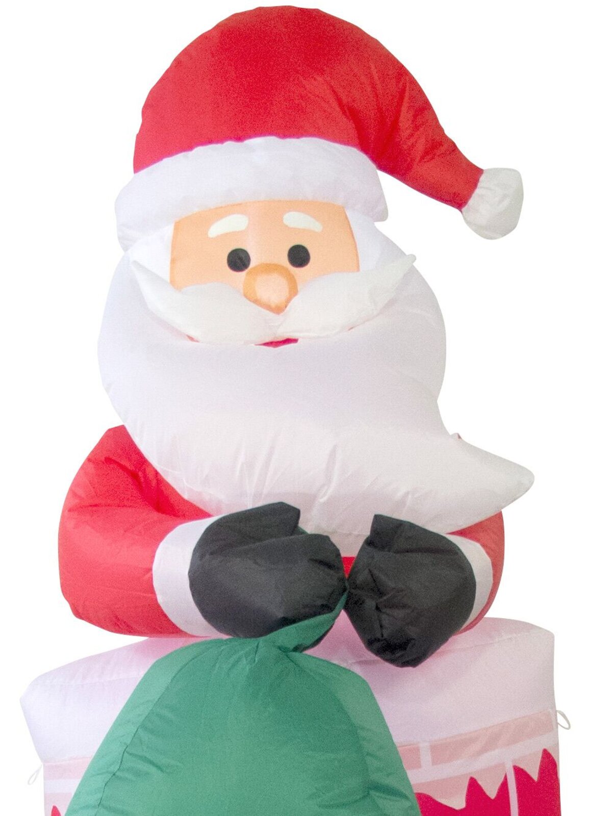 Santa With Sack In Chimney On Rooftop Illuminated Inflatable - 1.5m — image 4