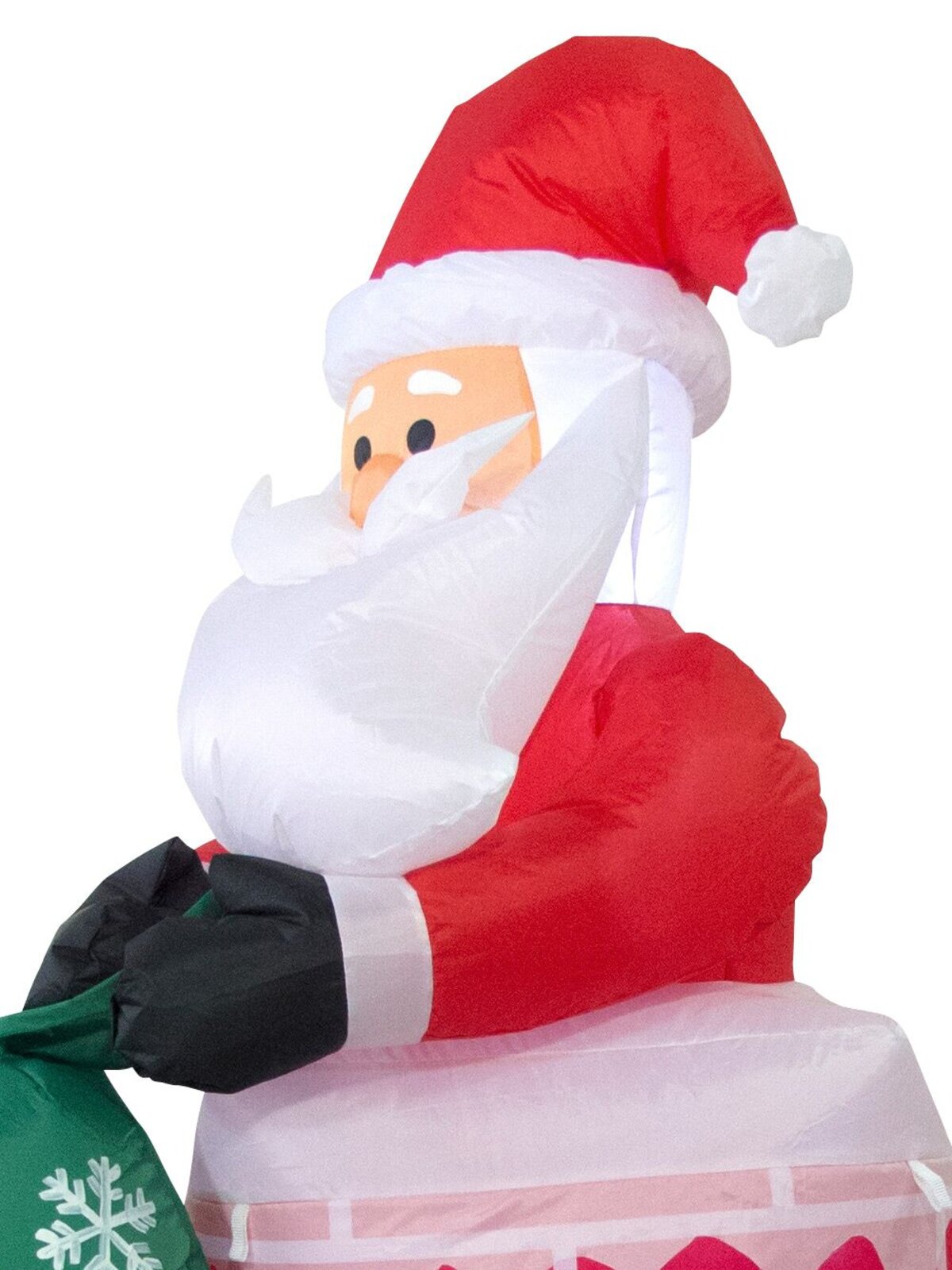 Santa With Sack In Chimney On Rooftop Illuminated Inflatable - 1.5m — image 6