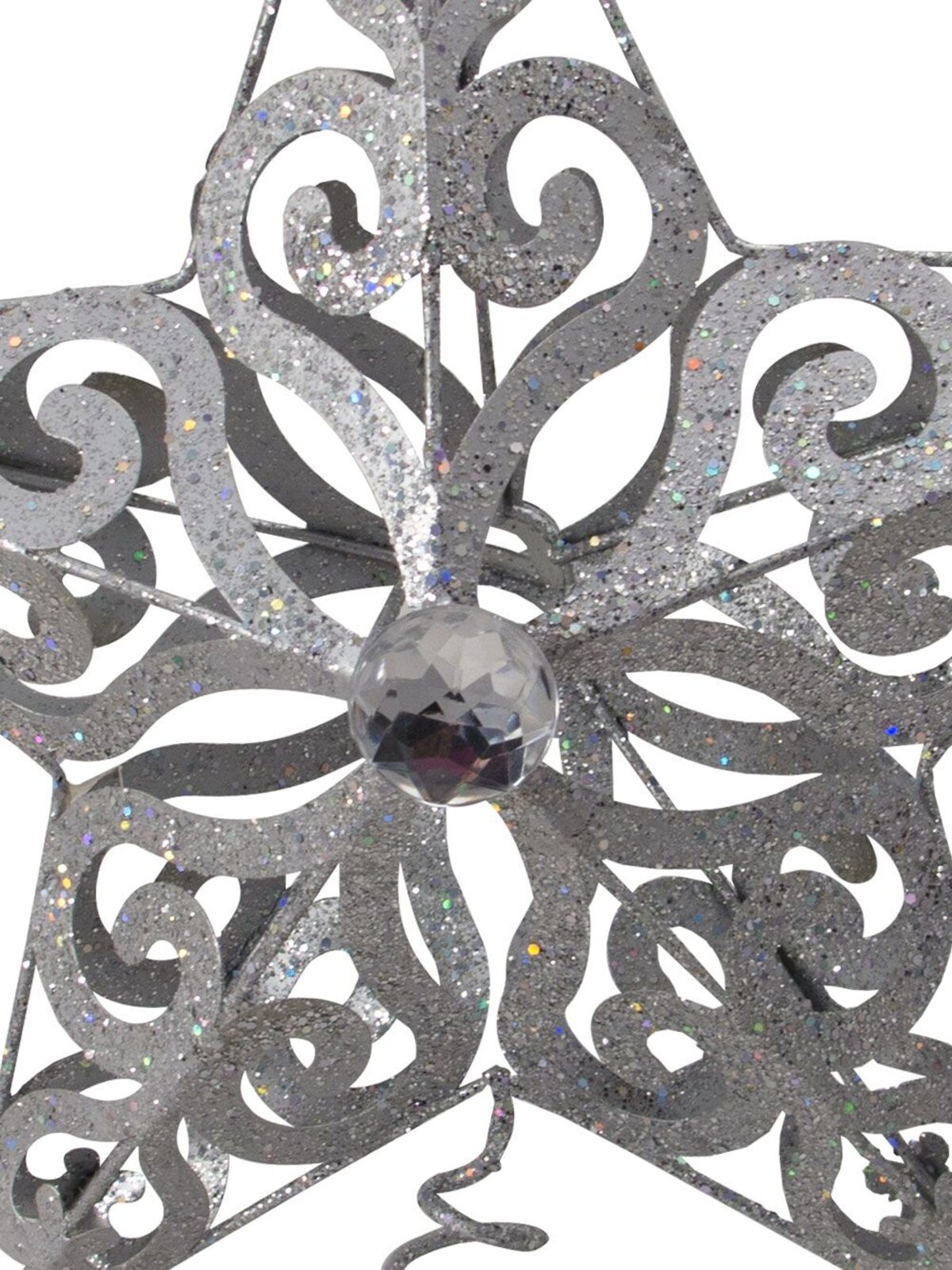 Silver Filigree 3D Star Tree Top Decorations - 23cm — image 2