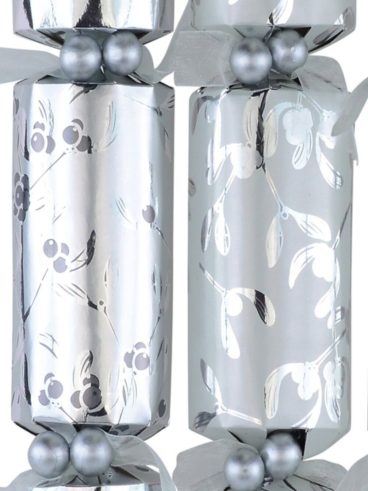Silver & White With Berry Vine Design Christmas Cracker Bon Bons - 6 x 36cm — image 2