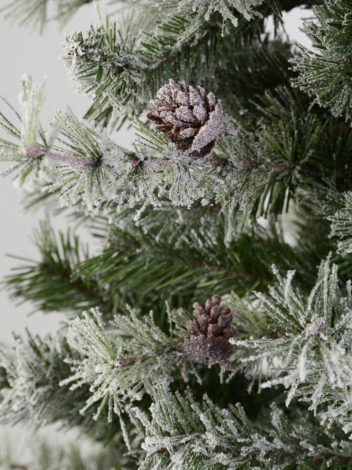 Slimline Flocked Christmas Tree with Pinecones - 1.8m