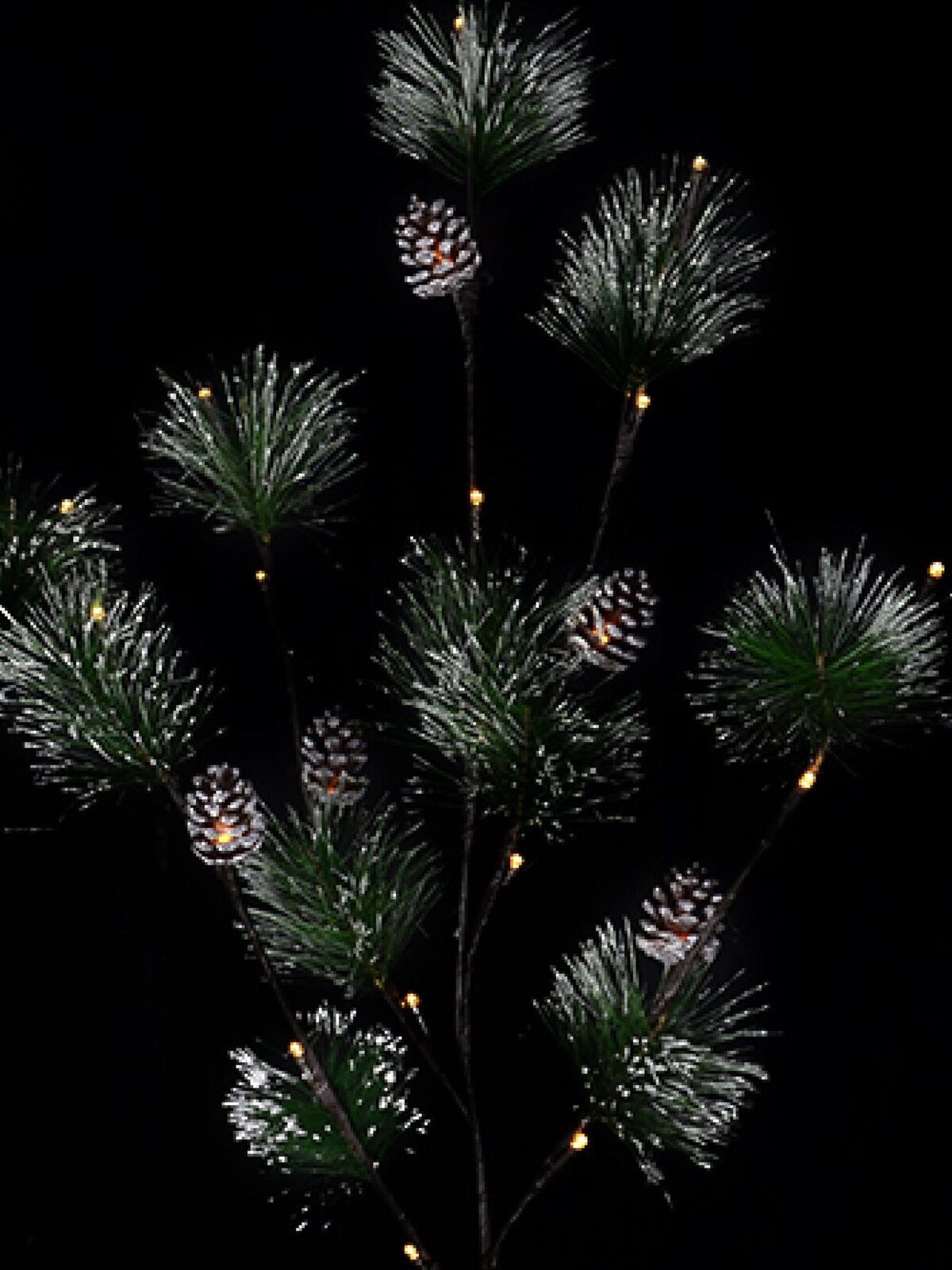 Snow Accented & Warm White LED Pine Branches Stakes - 3 x 93cm  — image 2