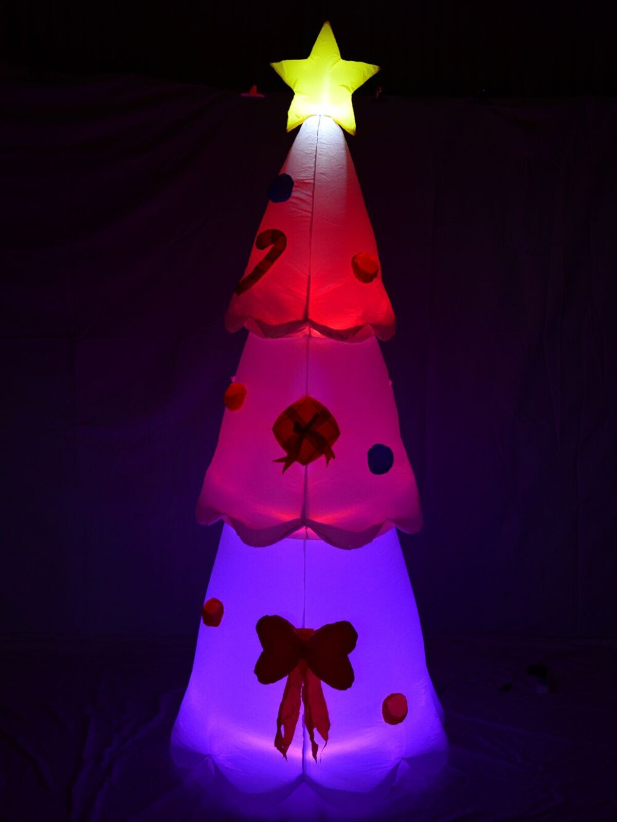 Standing Christmas Tree with Decorations & Multi Coloured Lighting - 2.4m