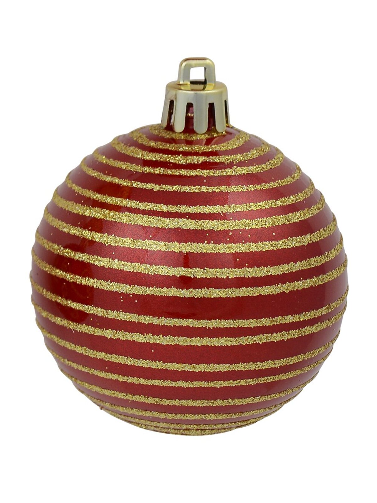 Various Red & Gold Baubles With Plain & Glittered Patterns - 9 x 60mm — image 7