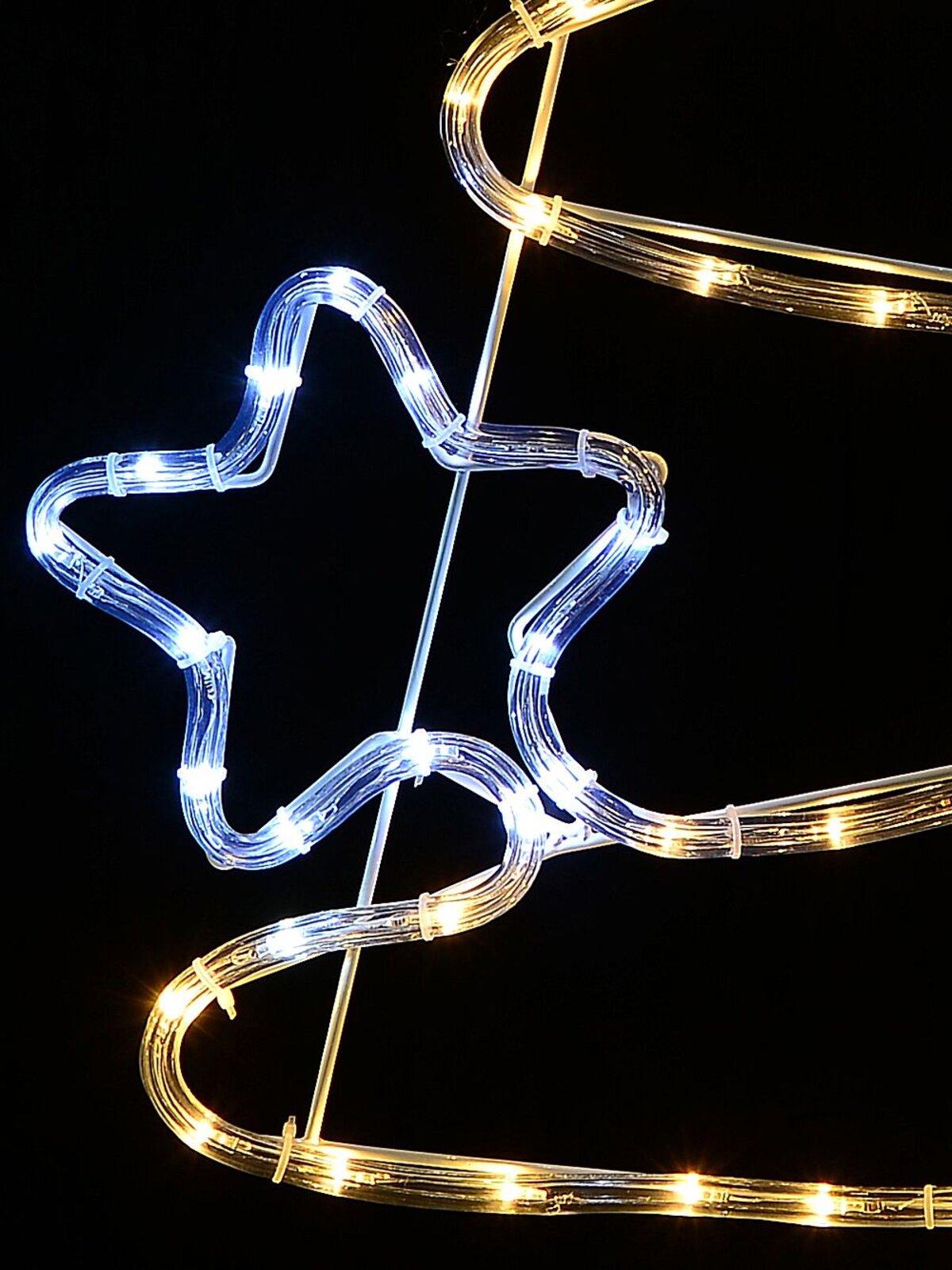 Warm & Cool White LED Christmas Tree With Stars Rope Light Silhouette - 83cm — image 4