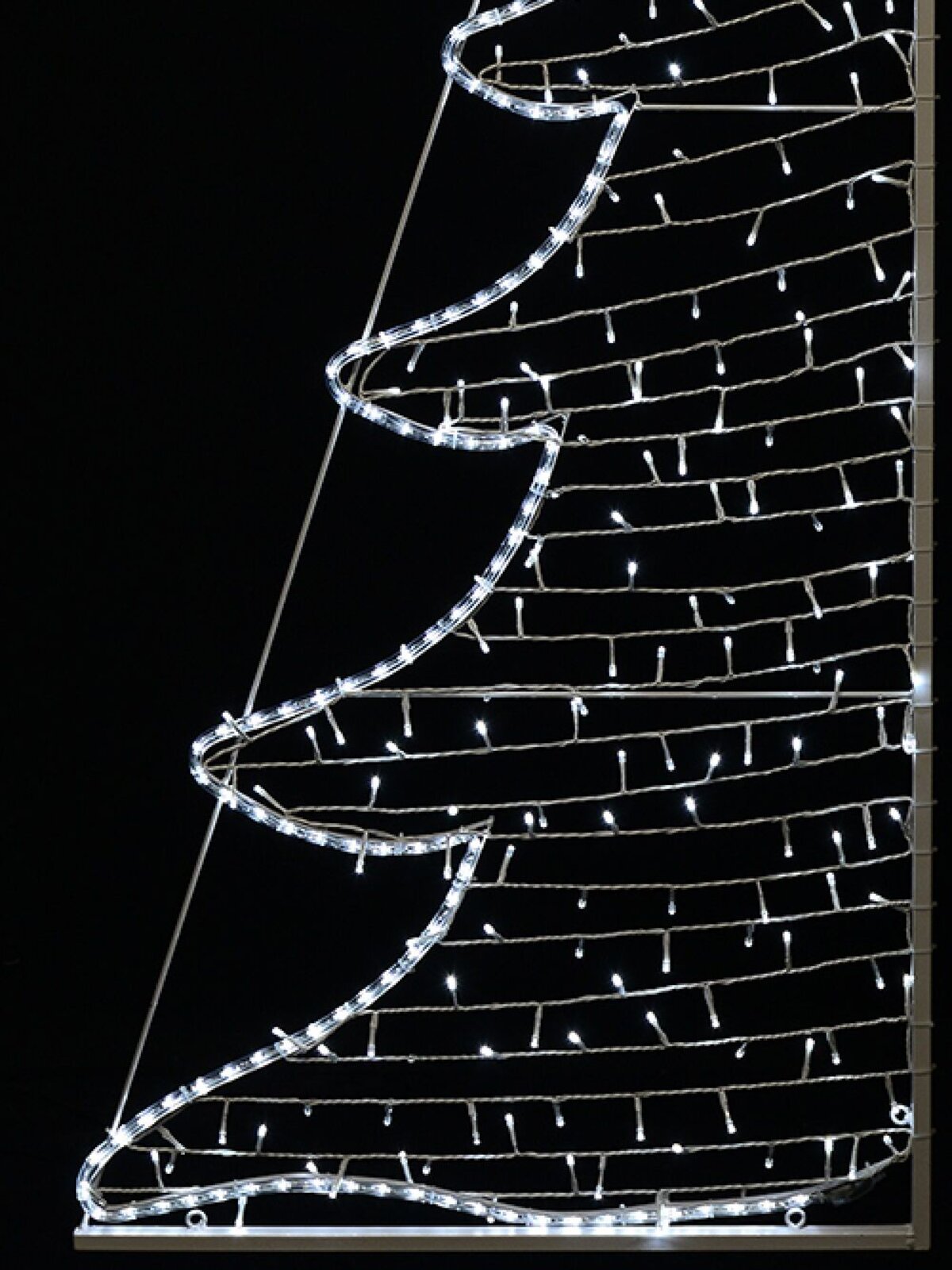 White Dual-Sided Christmas Tree Rope Light Silhouette With String Lights - 2m  — image 3