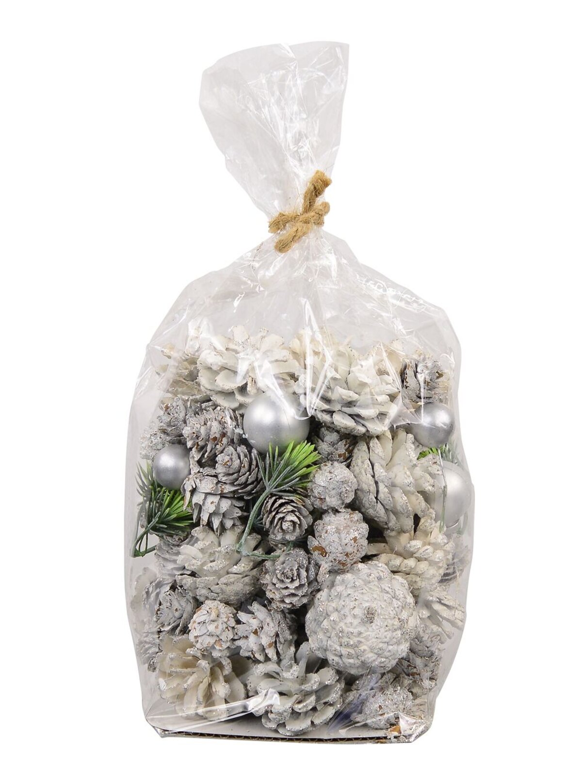 White & Frosted Natural Pinecones With Assorted Decorations | 350g — image 3