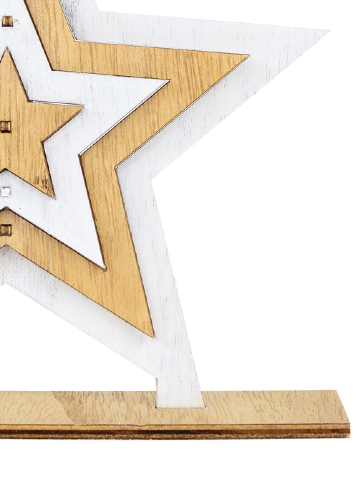 White & Natural Wooden Five Point Star Table Top Ornament - 20cm — image 5
